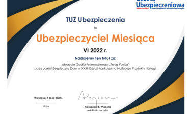 TUZ Ubezpieczenia ponownie Ubezpieczycielem Miesiąca